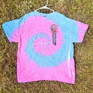 Gildan Pink & Blue Tie-Dye Spiral Short Sleeve Tee Talladega AL Thunder 2022